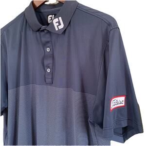 FootJoy x Titleist Blue Striped Golf Tournament Polo Shirt Men's Large
